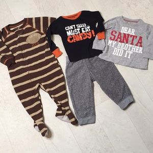 Lot 12 Months Infant Clothing Footies Pants Shirts